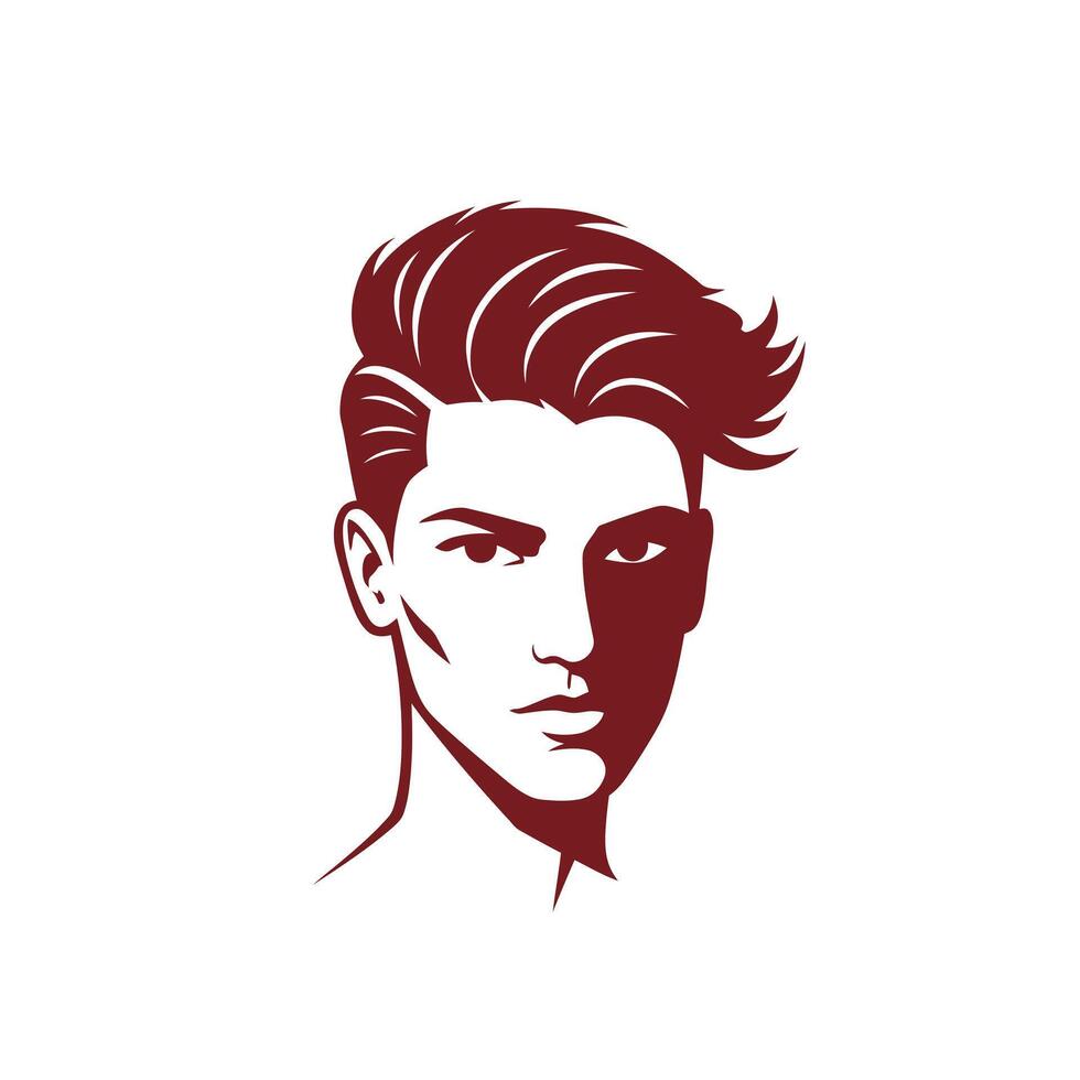 Face of a man's face with a mohawk haircut logo design vector