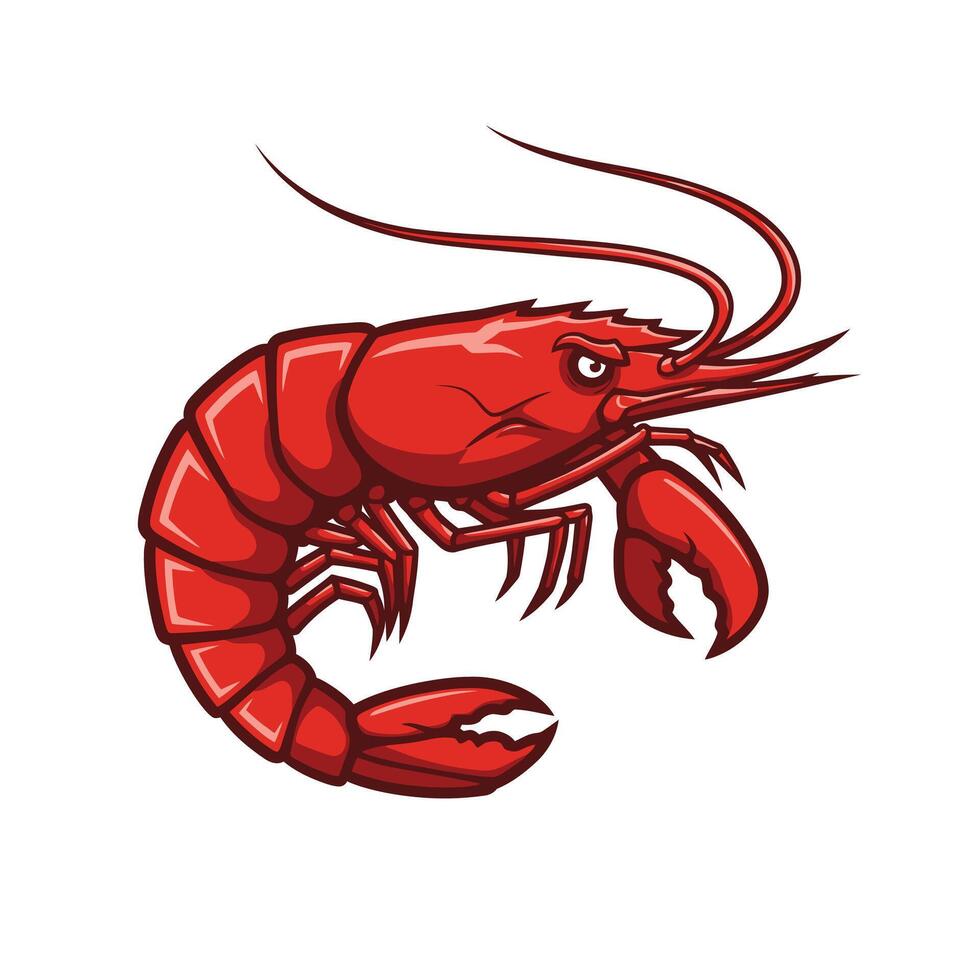 Red lobster logo design on a white background vector