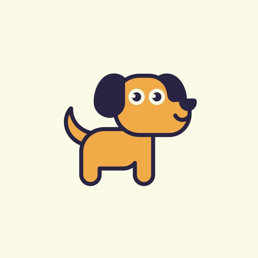 Cartoon dog with black ears and nose logo design vector