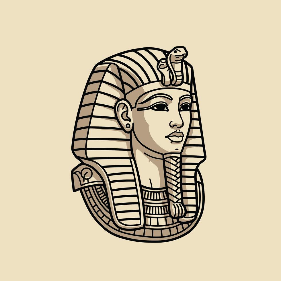 Egyptian pharaoh logo design vector