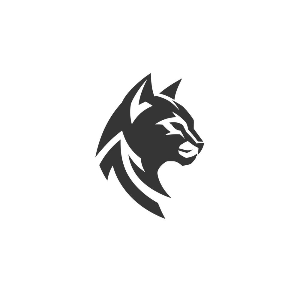 Black and white logo design of a cat vector