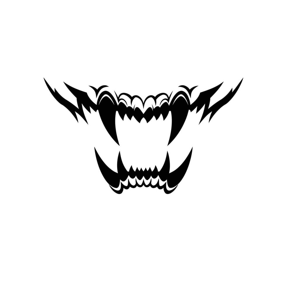 Sharp set of teeth logo design vector
