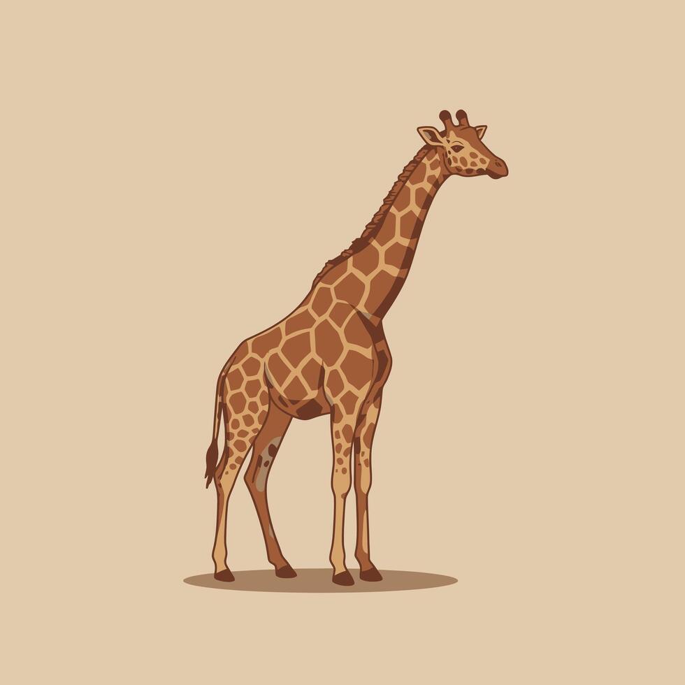 Giraffe logo design on a beige background vector