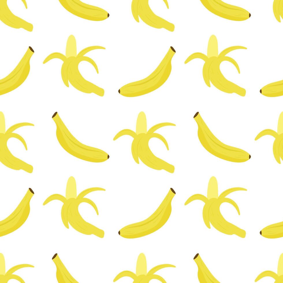 Banana seamless pattern, yellow banana textile vector