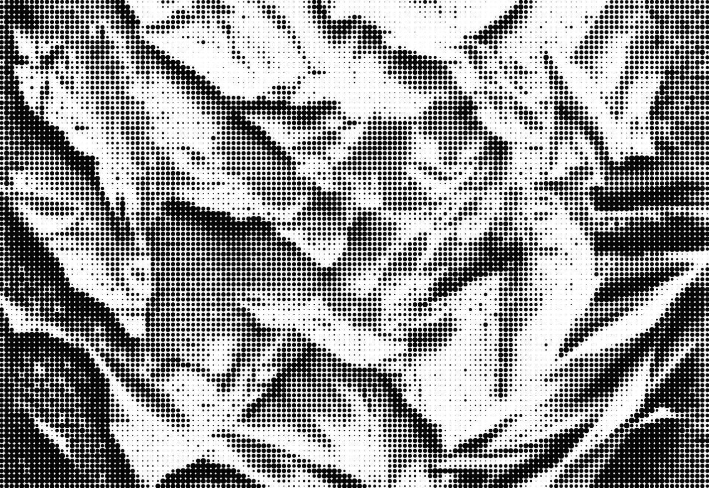 Grunge rough halftone texture effect overlay in crumbled paper background style vector