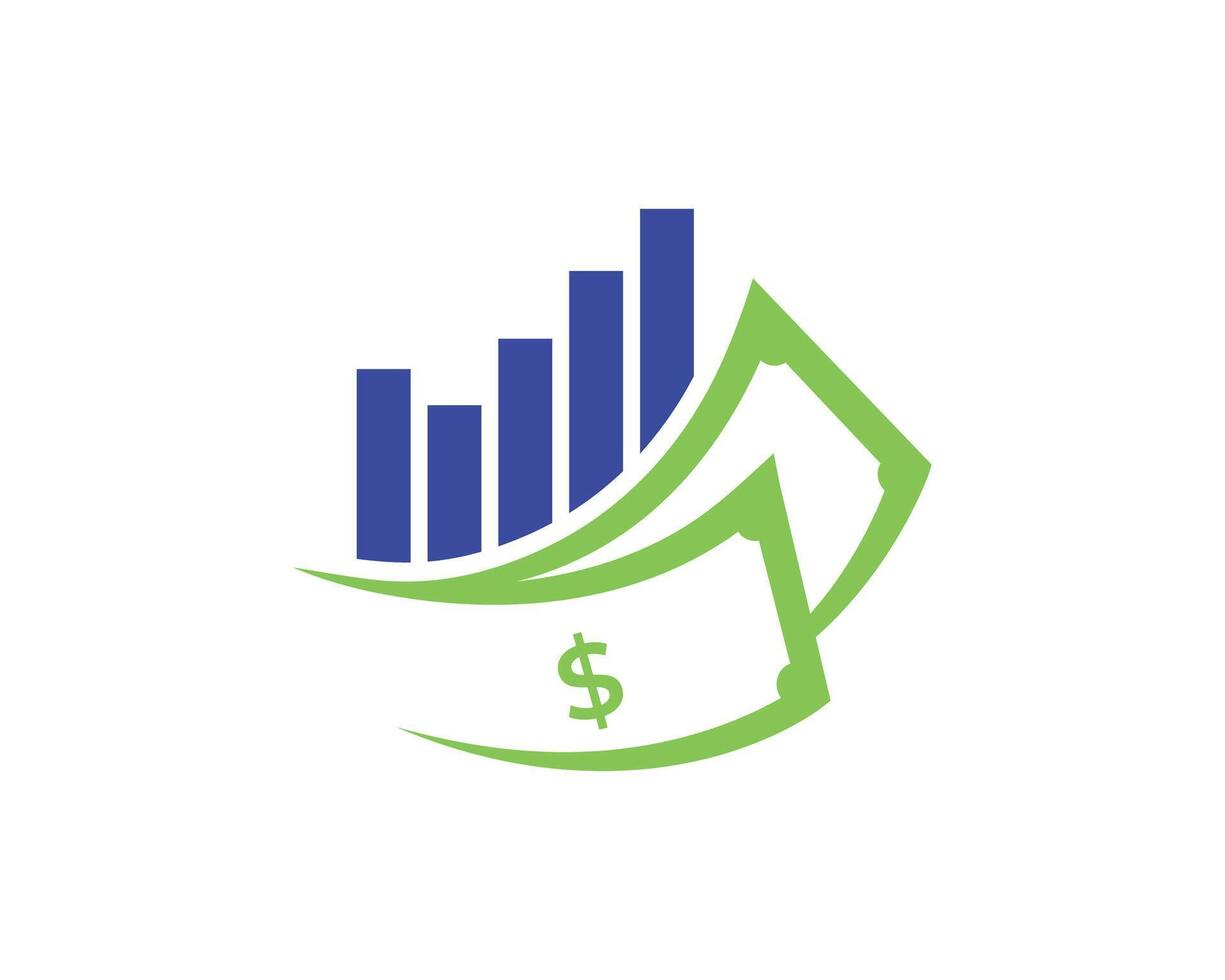 Combination of money logo design with investment graphics, finance logo design. vector