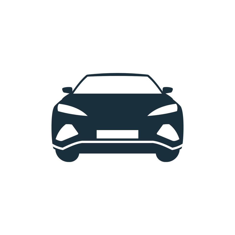 Car icon is editable, with isolated white background. vector