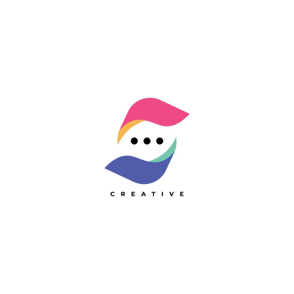 letter s with chat logo icon design design template inspiration vector