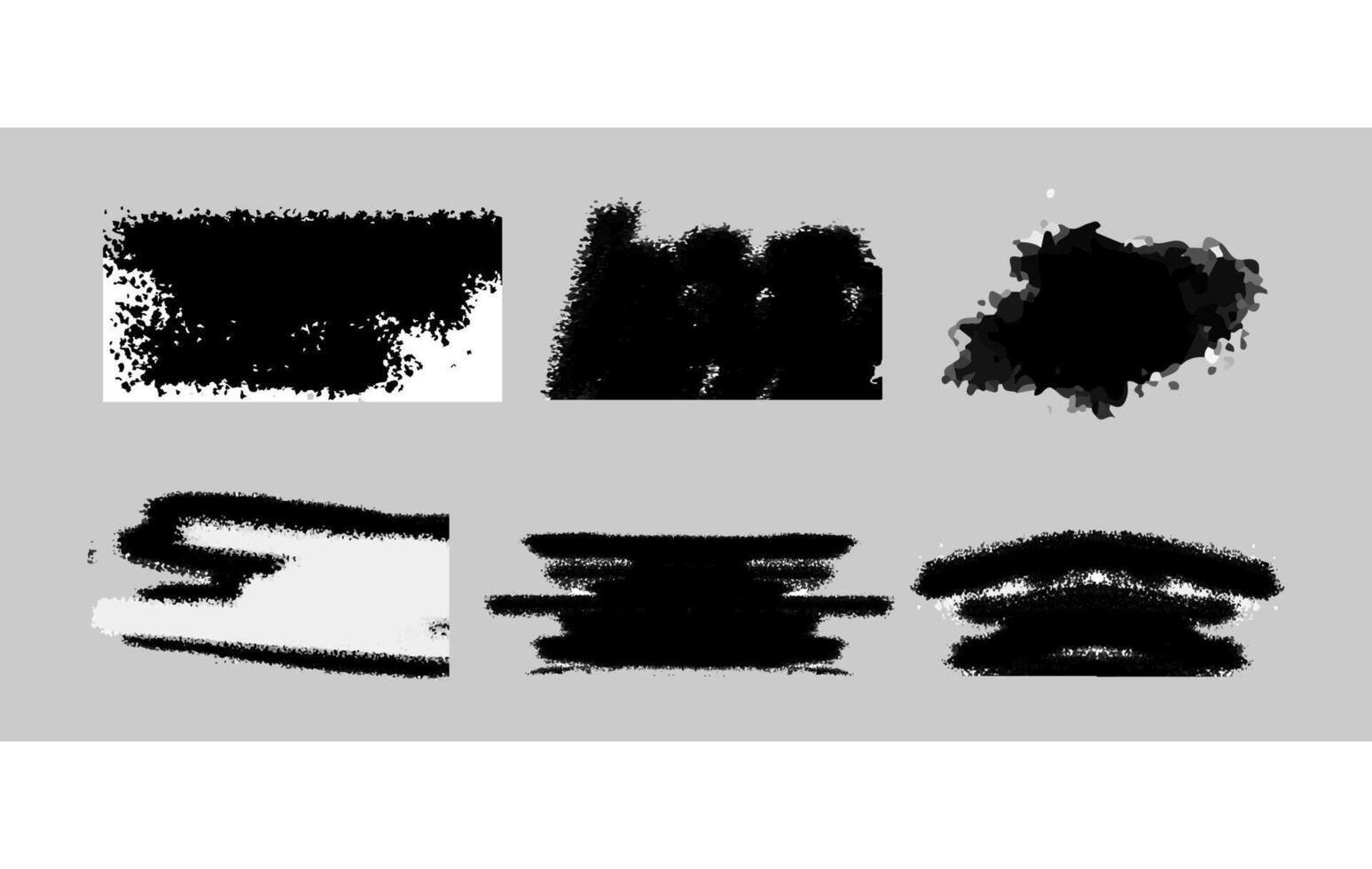 Collection of black ink brushes and texture strokes vector