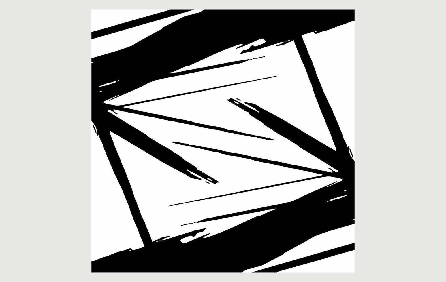 Abstract Composition of Black Brushstrokes and Geometric Lines vector