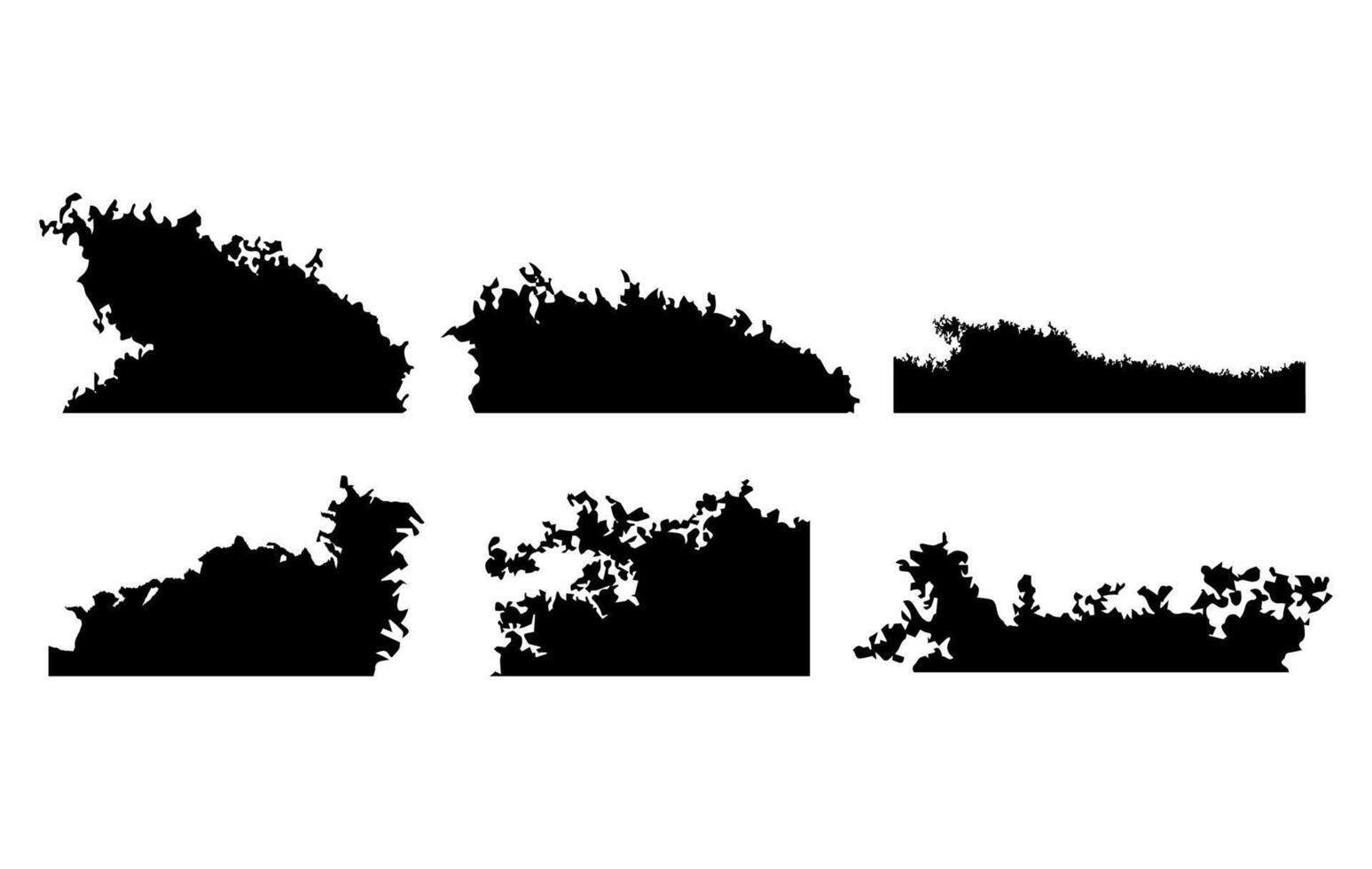 Silhouette of various foliage formations vector