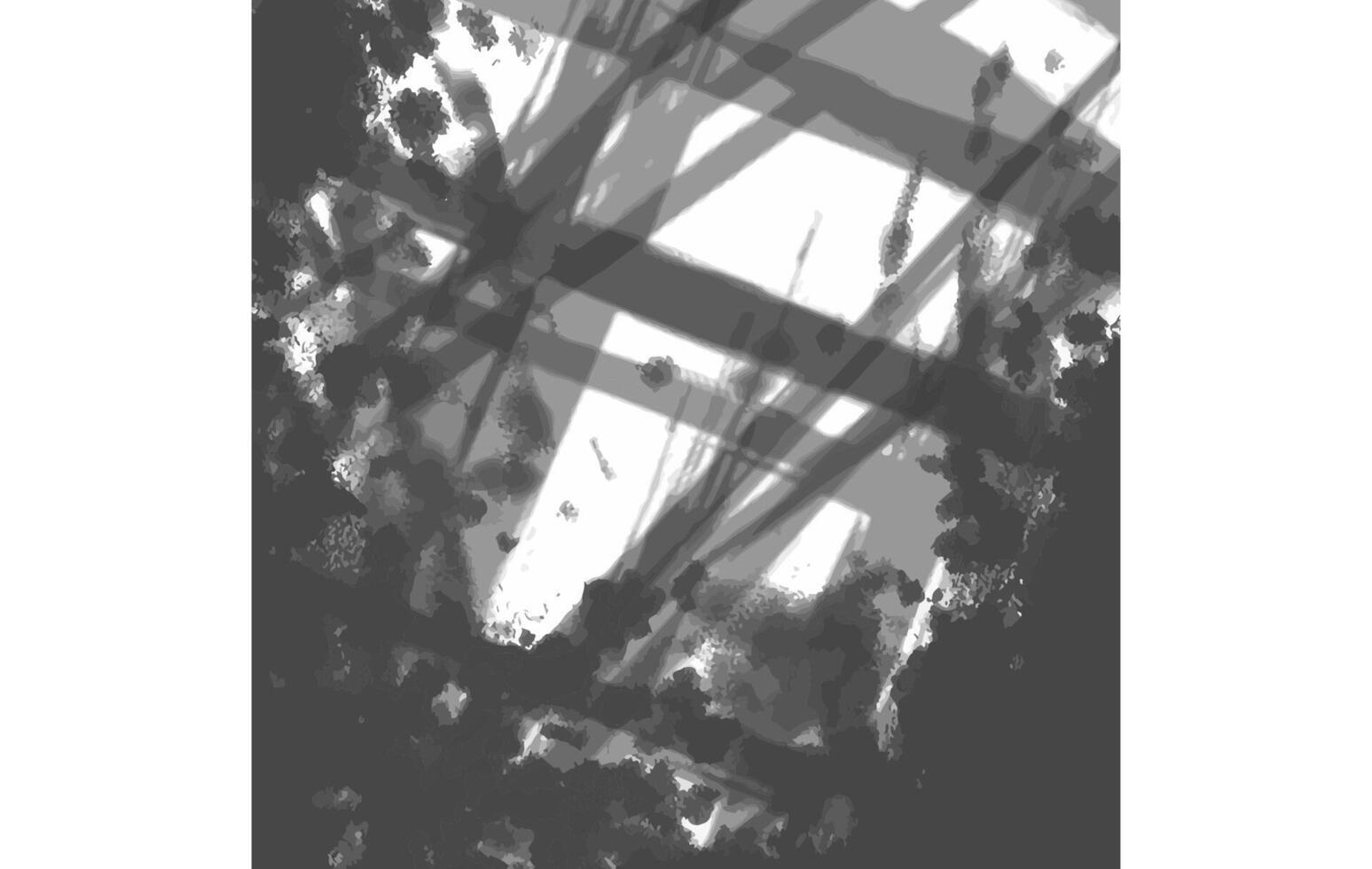 Abstract Shadow of Leaves on Glass Roof in Monochrome vector