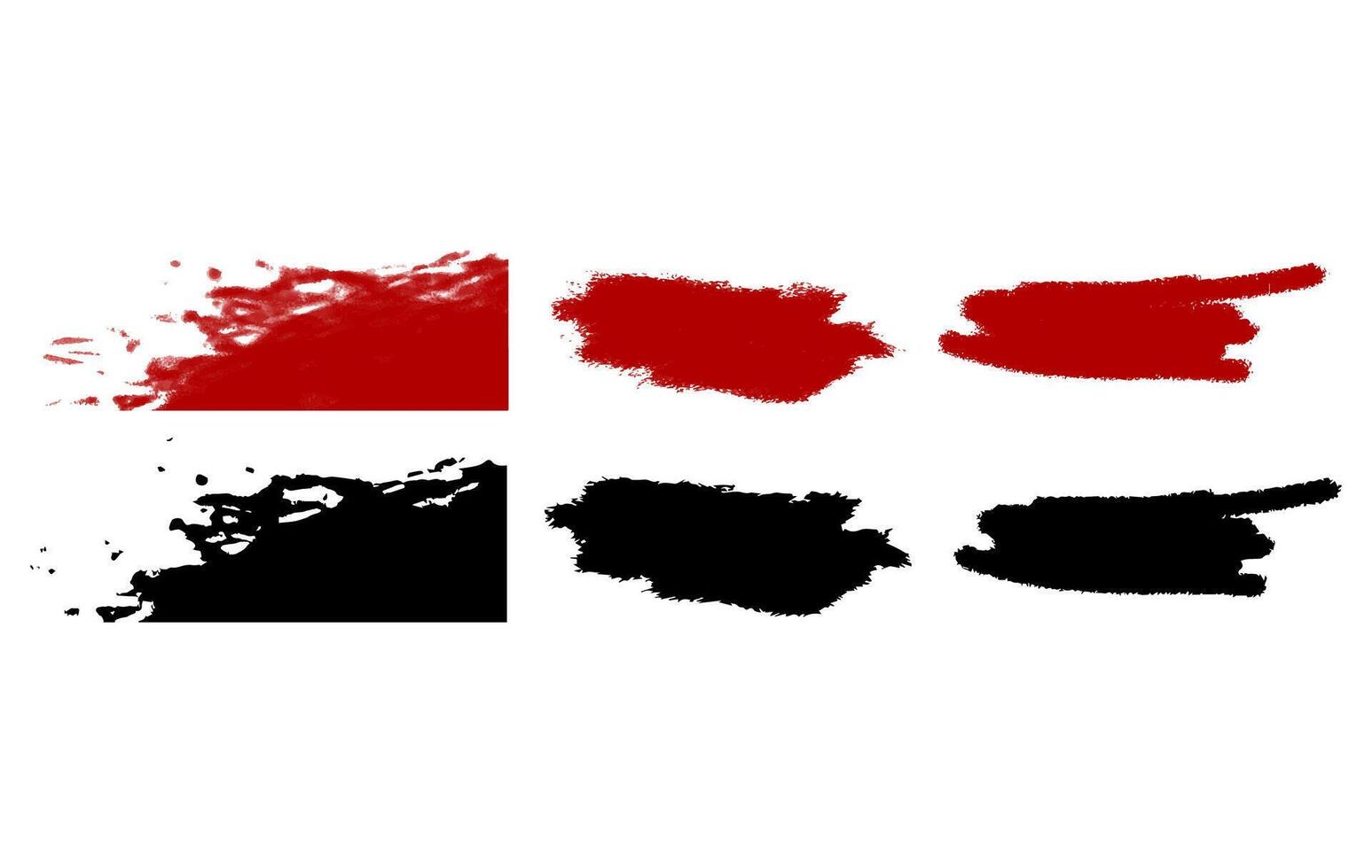 Red and Black Brush Stroke Texture Elements vector