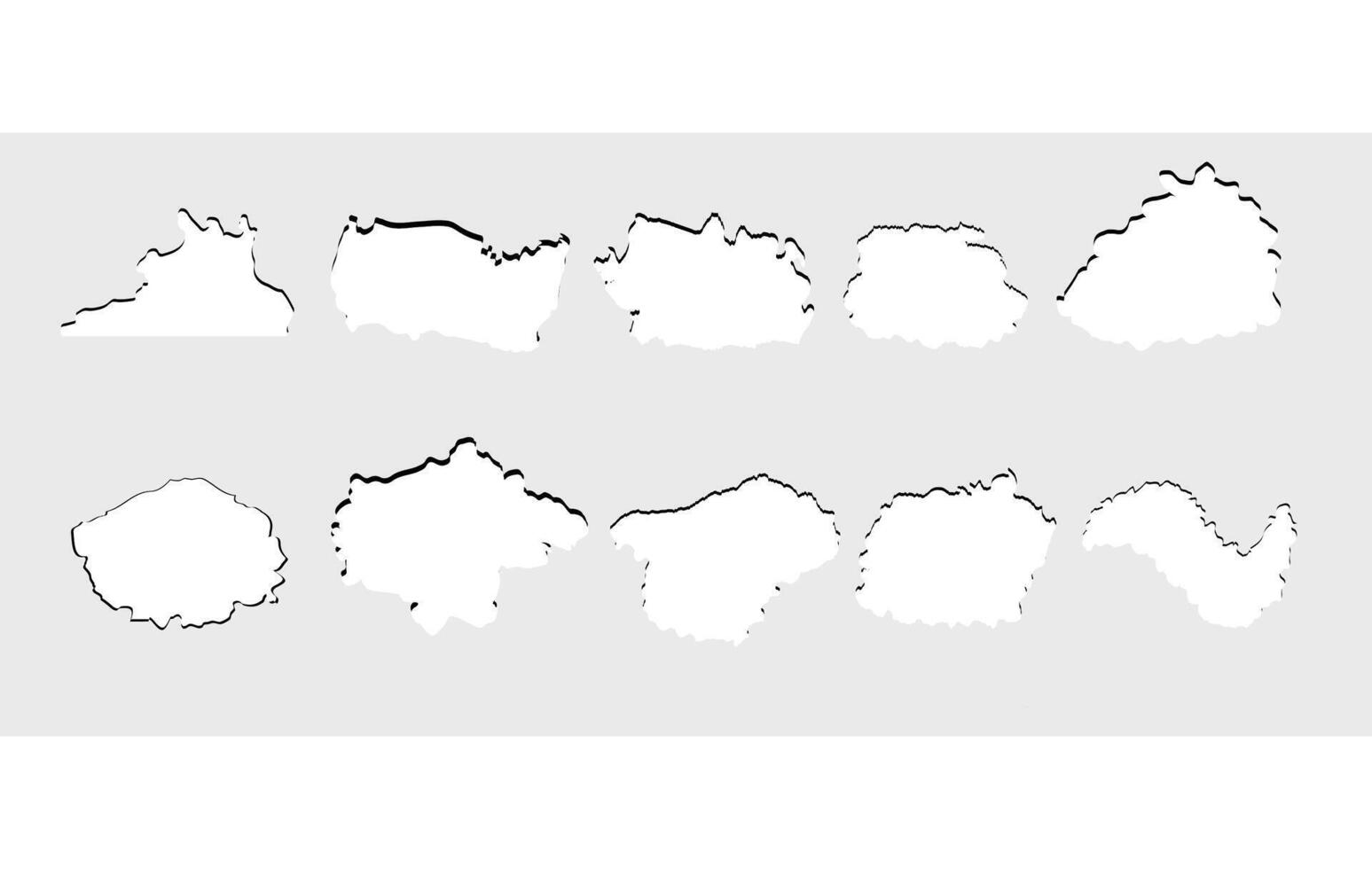 Collection of white torn paper elements for various design purposes vector