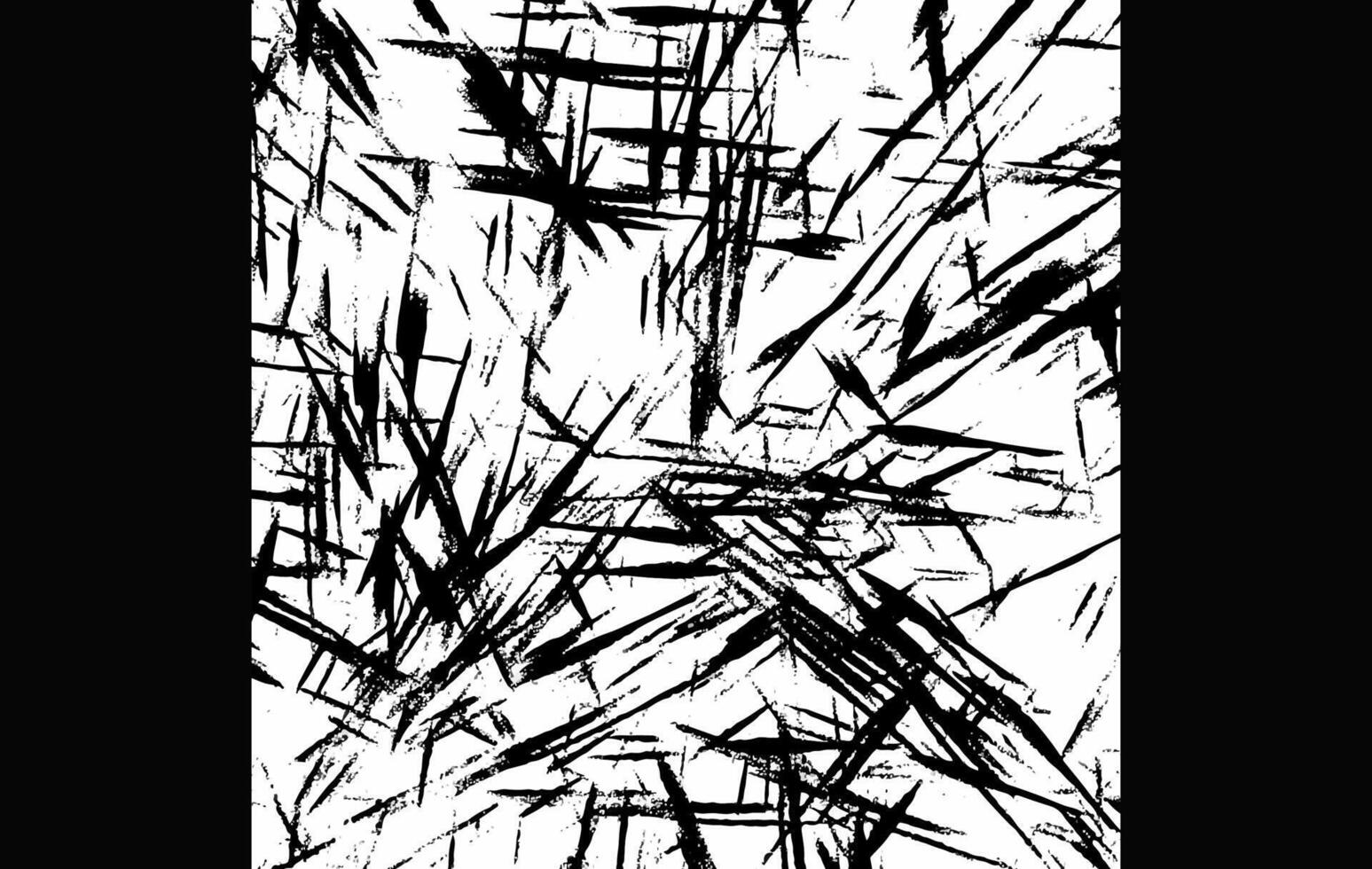 Chaotic Ink Line Background High Contrast Abstract Art vector