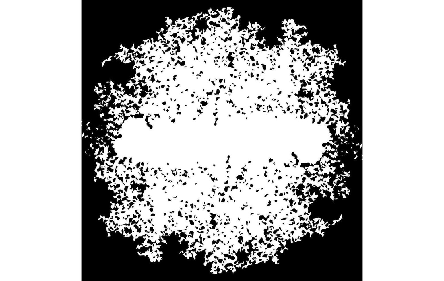 Abstract white shape with texture on a black background vector
