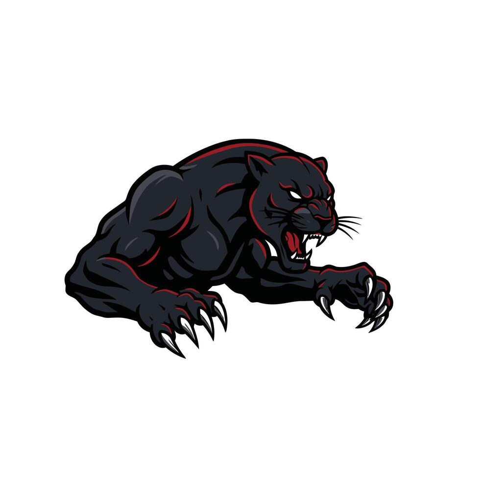 Black panther mascot logo design vector