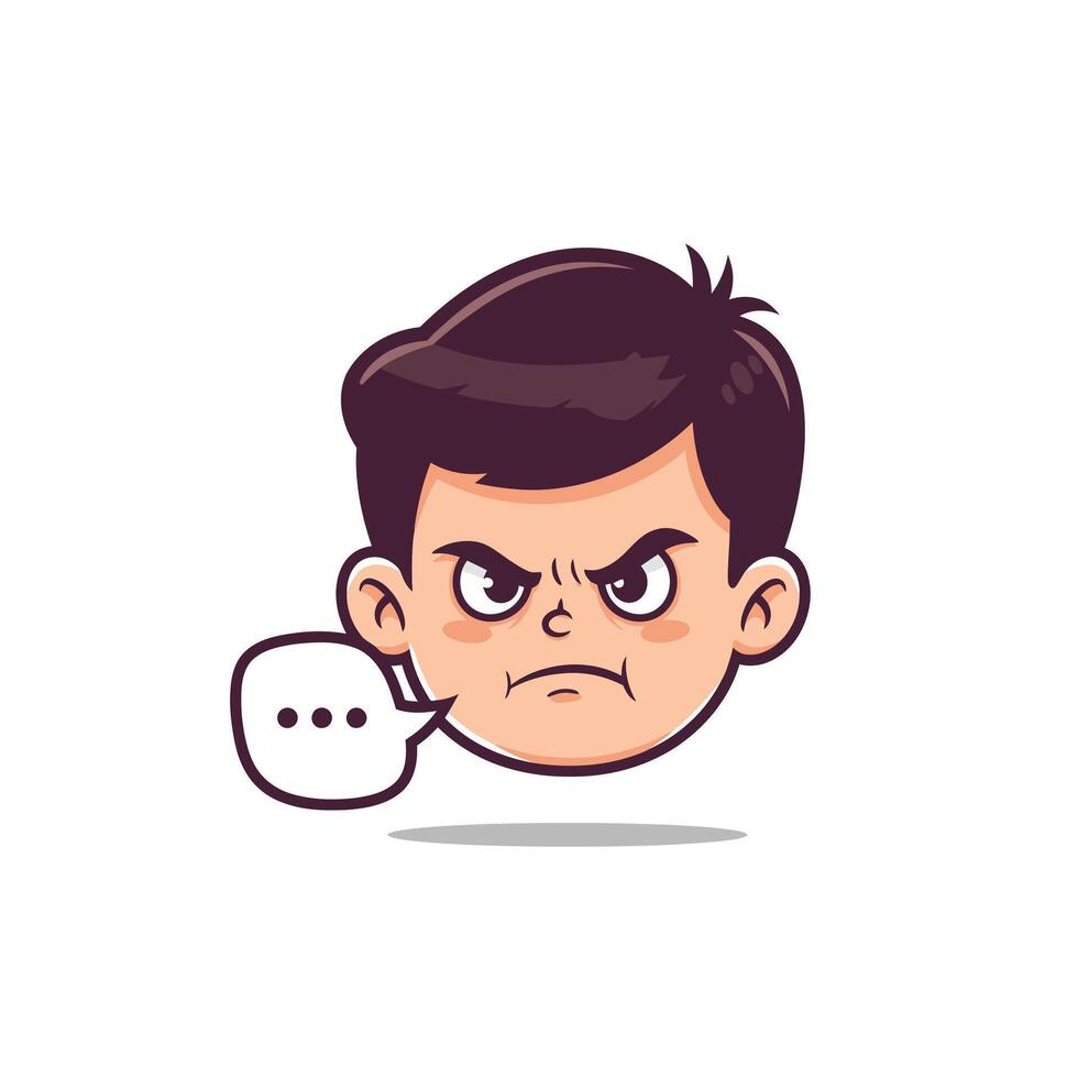 Angry man with speech bubble logo design vector