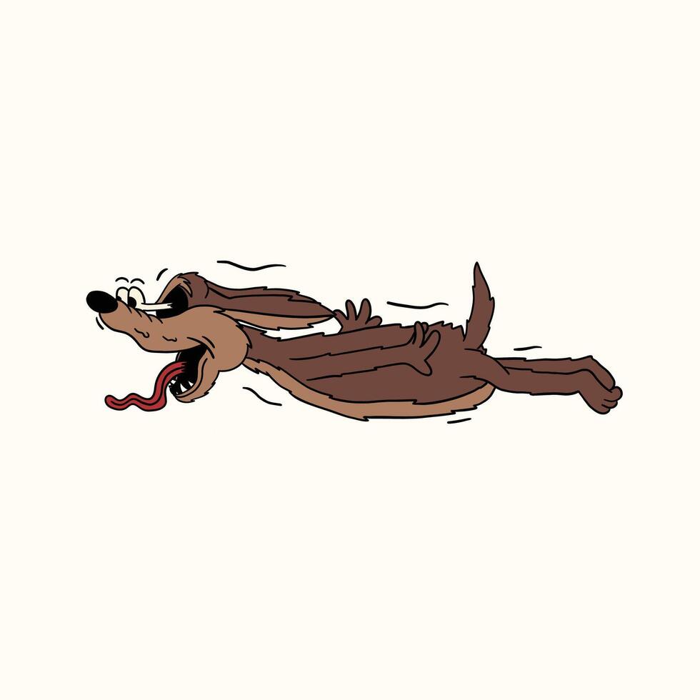 fox retro cartoon character illustration vector