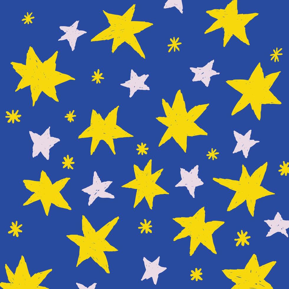 kids scribble star background illustration vector