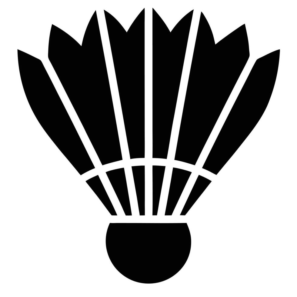 Badminton Shuttlecock Illustration In Minimalist Black And White Style Design vector