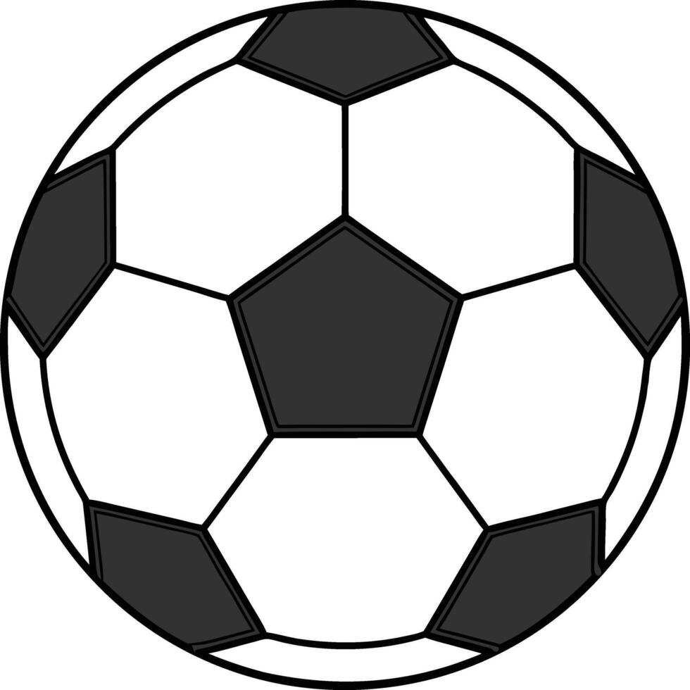 Simple Soccer Ball Illustration In Black And White Graphic Style vector