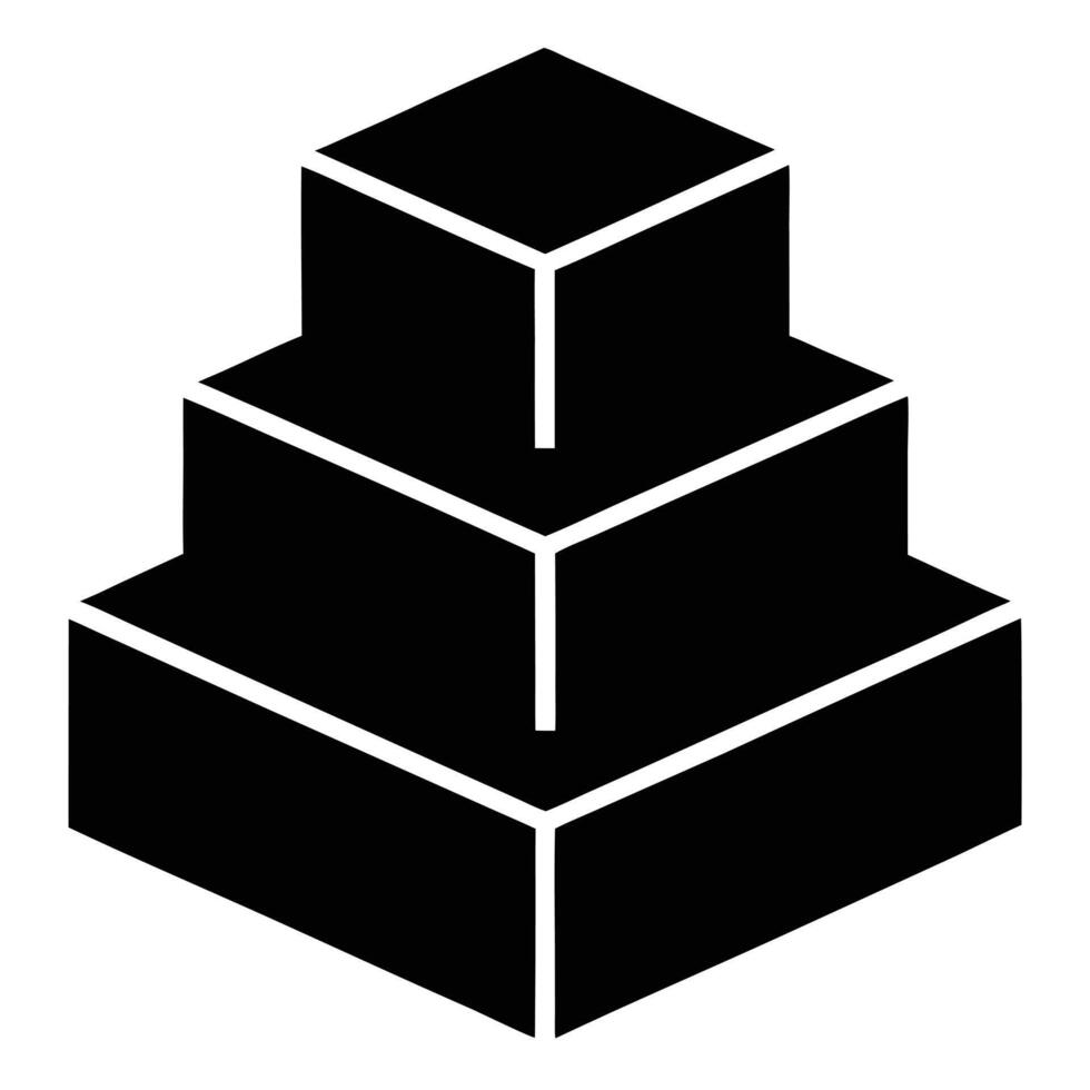 A black and white image of a stack of boxes vector