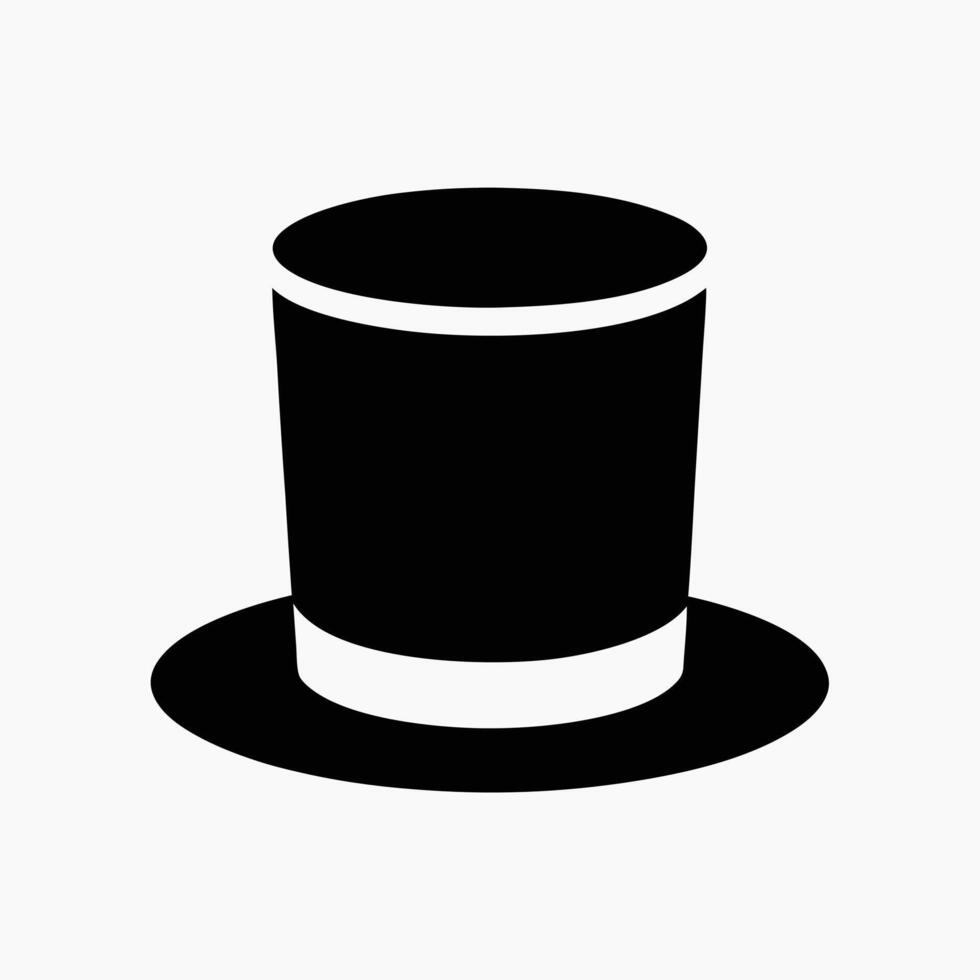 Classic black top hat with white trim representing formal occasions and elegance vector