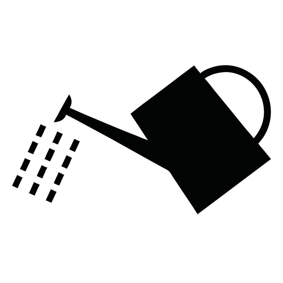 Simple Black Watering Can Icon Isolated On White Background Illustration vector