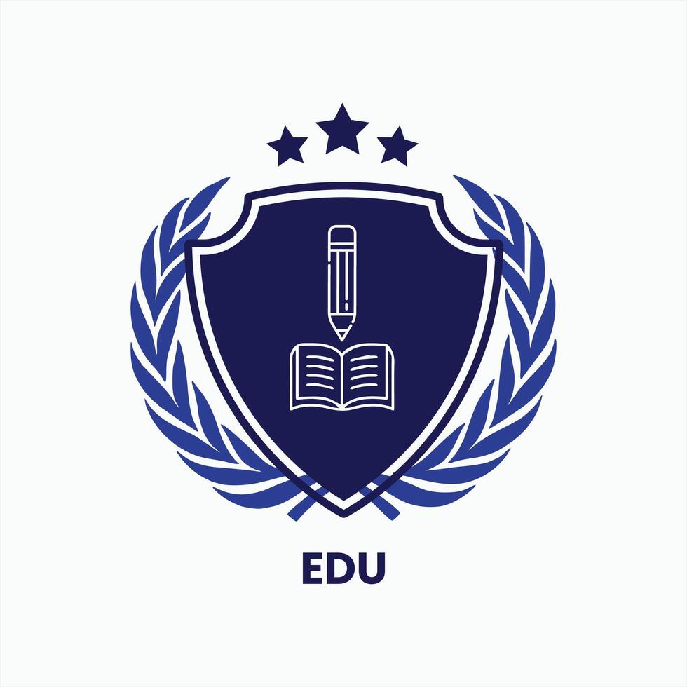 Edu logo with a pen and book vector