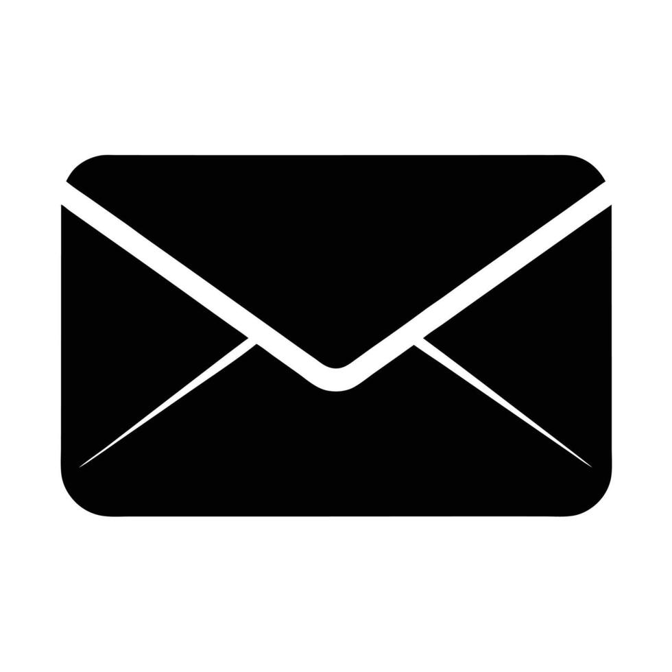 Minimalistic Black And White Email Envelope Illustration For Communication Concepts vector