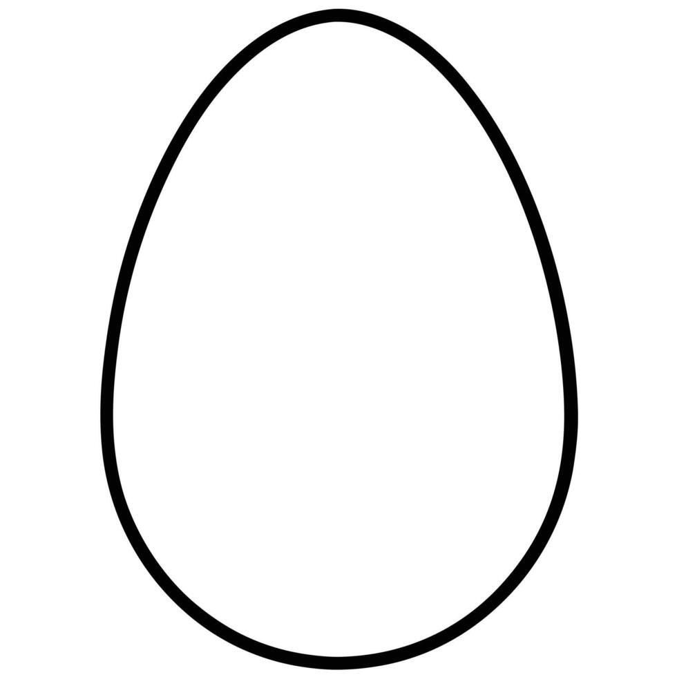 Simple black outline of an egg shape with transparent background vector