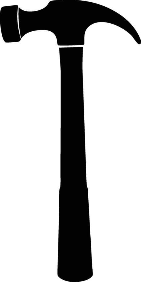 Black claw hammer silhouette graphic for construction and diy projects vector