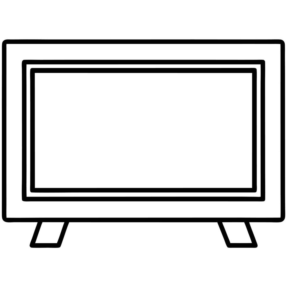 Television Outline Design Modern Television Stand Minimalist Style Television Illustration Template vector