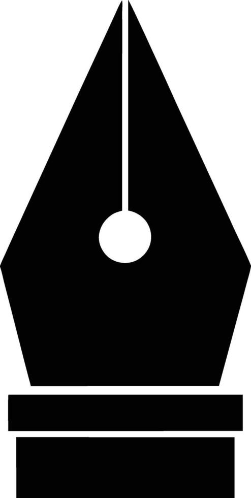 Elegant black silhouette illustration of a fountain pen with delicate details vector