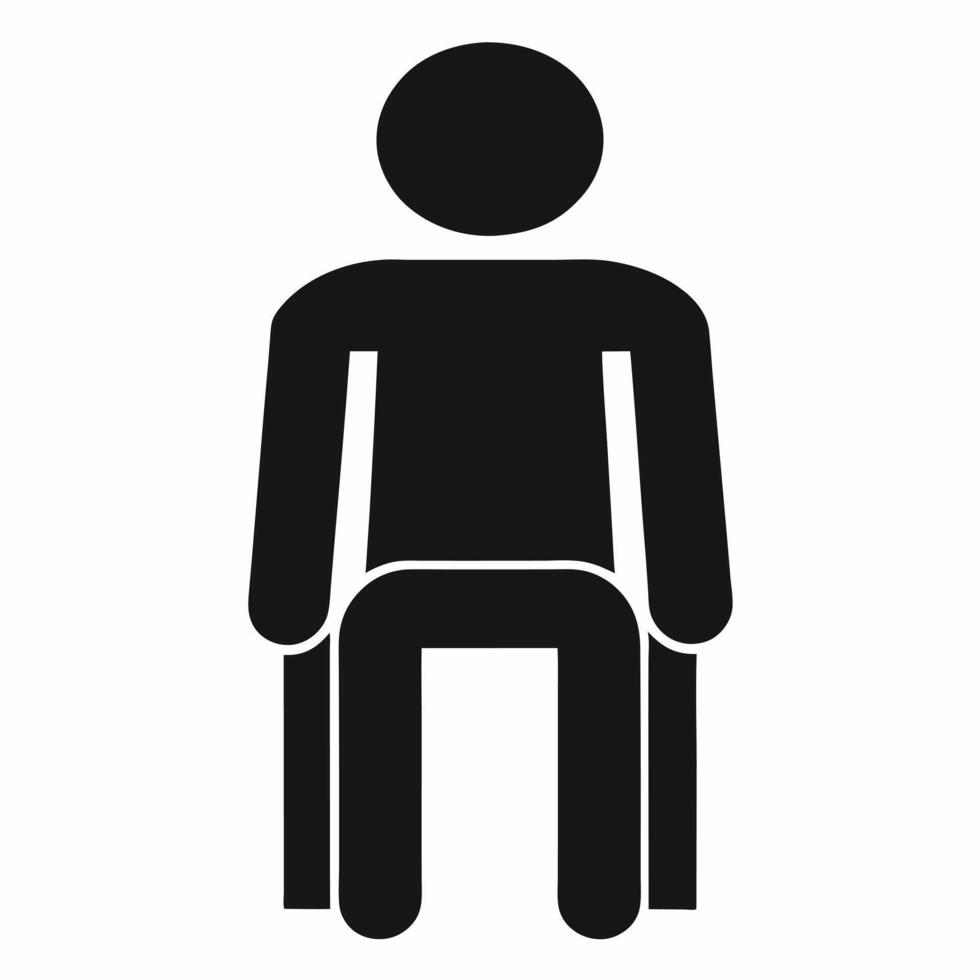 Sitting Person Icon Simple Minimalistic Pictogram Representation Silhouette Illustration vector
