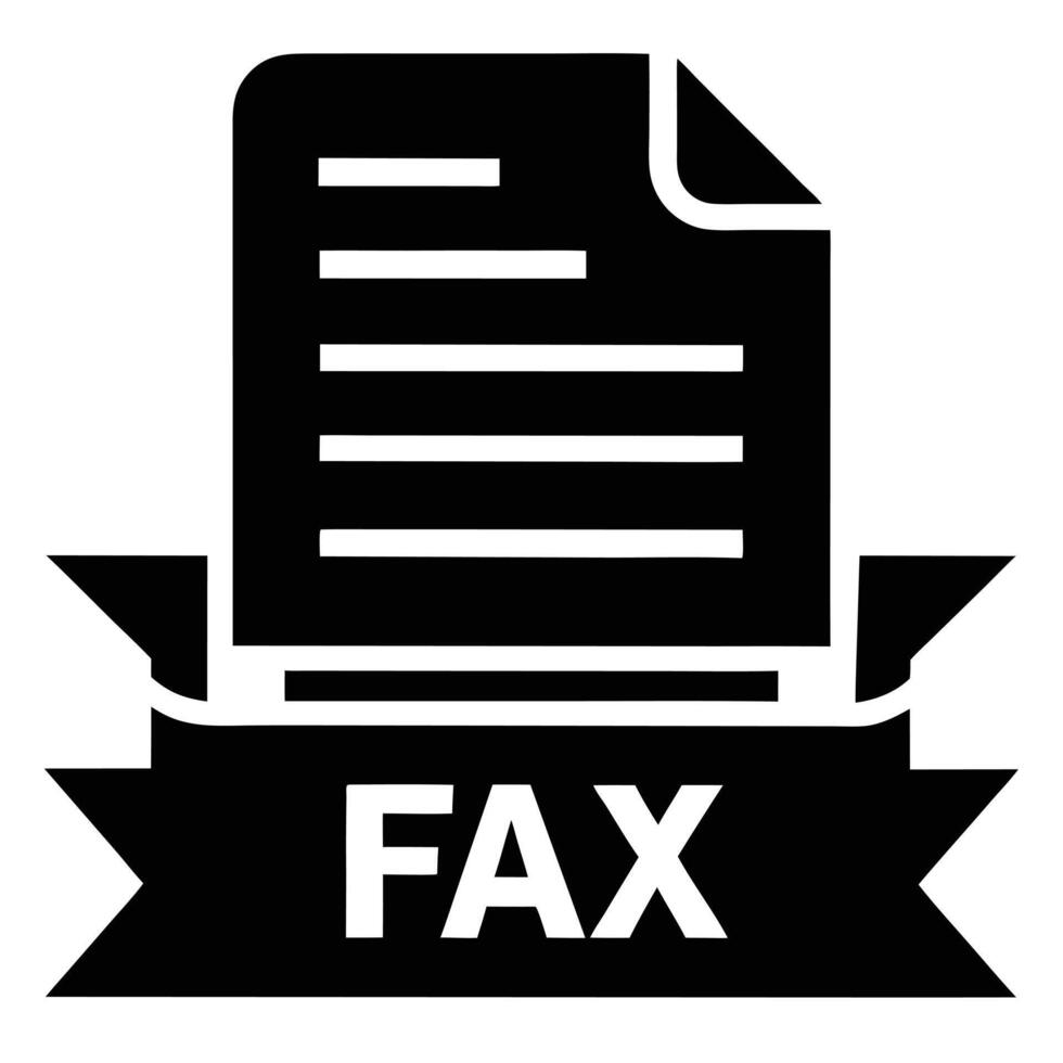 Fax Document Icon With Ribbon Banner Illustration For Business Communication vector