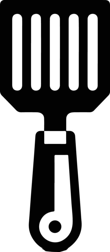 Black Silhouette Illustration Of A Spatula Cooking Utensil For Kitchen Use vector