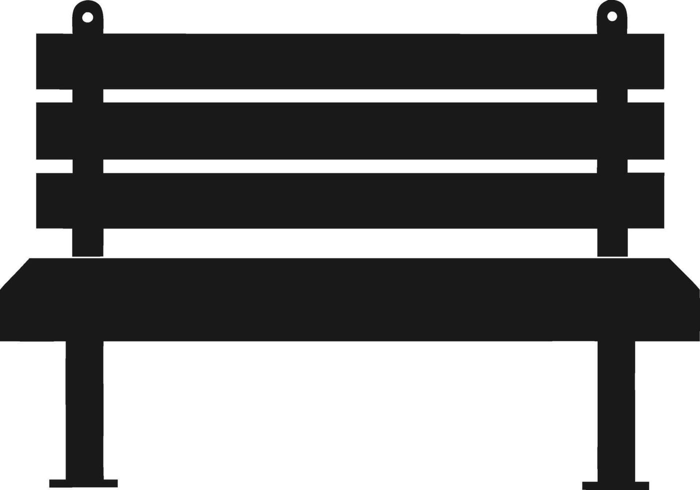 Simple Black Bench Illustration For Relaxation In Public Parks And Gardens vector