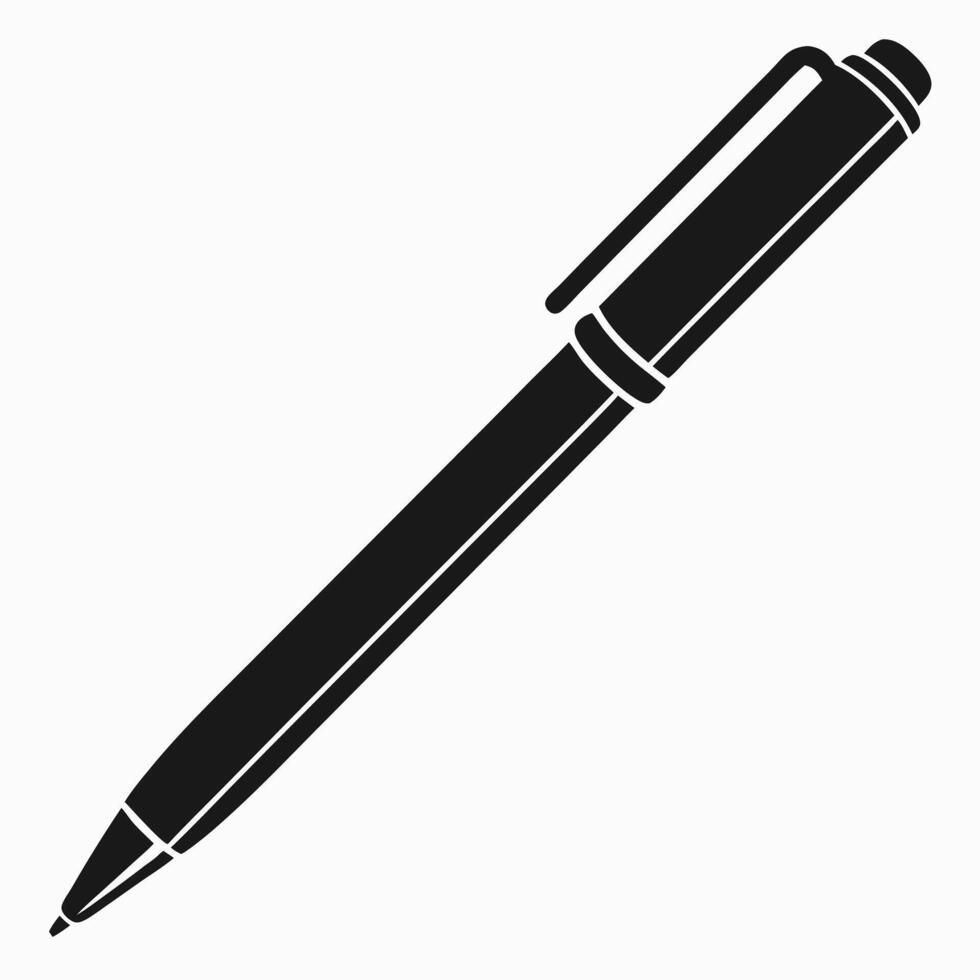 Simple black pen illustration on white background for office and school projects vector