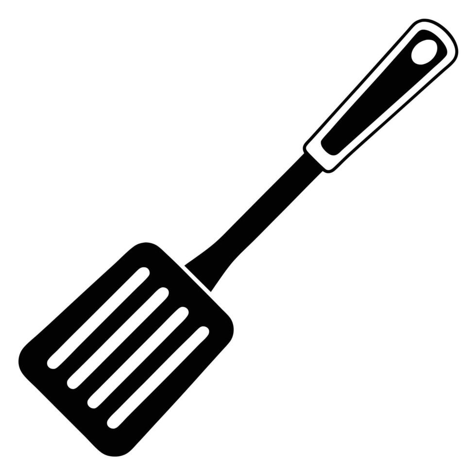 Isolated Black And White Spatula Kitchen Utensil Icon For Cooking vector