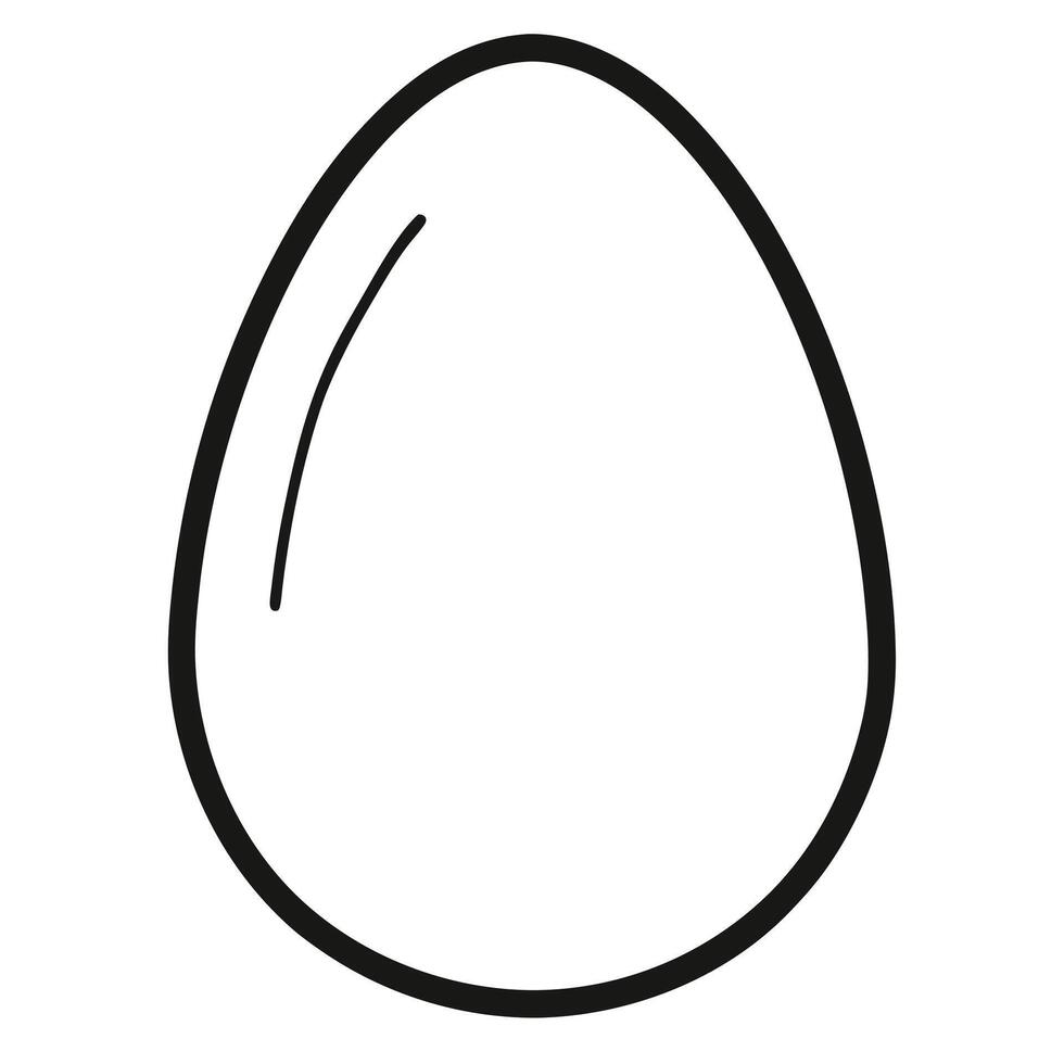 Simple black and white illustration of an egg ideal for culinary designs vector
