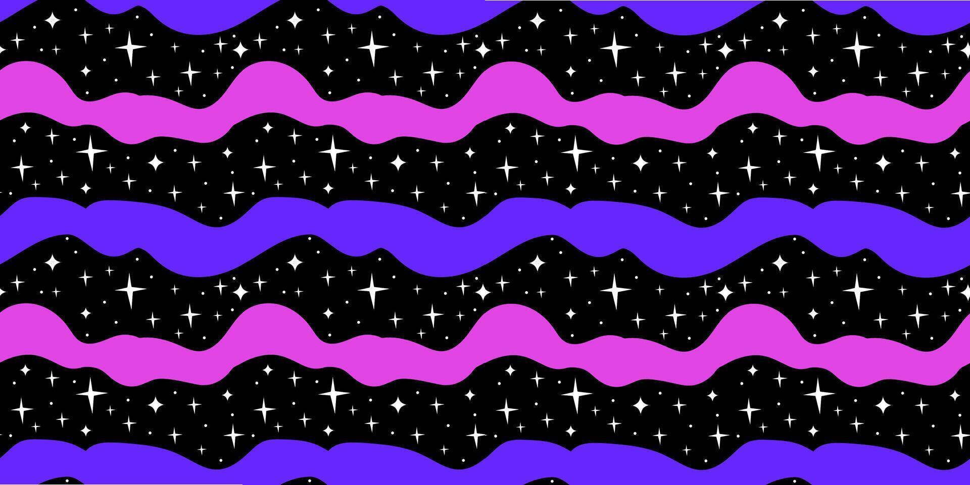 Groovy Waves Seamless Pattern. vector