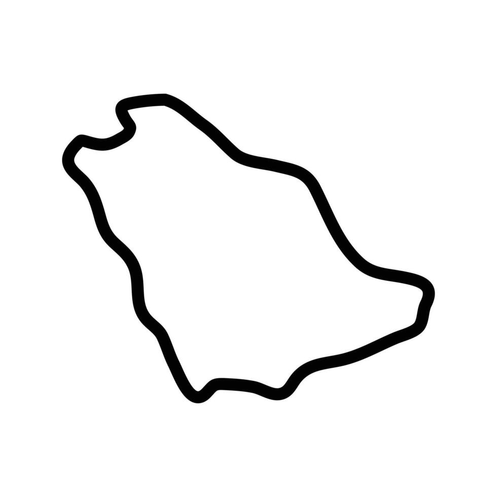 Saudi Arabia map icon. Saudi Arabia outline map. Simple icon design. Eps illustration vector