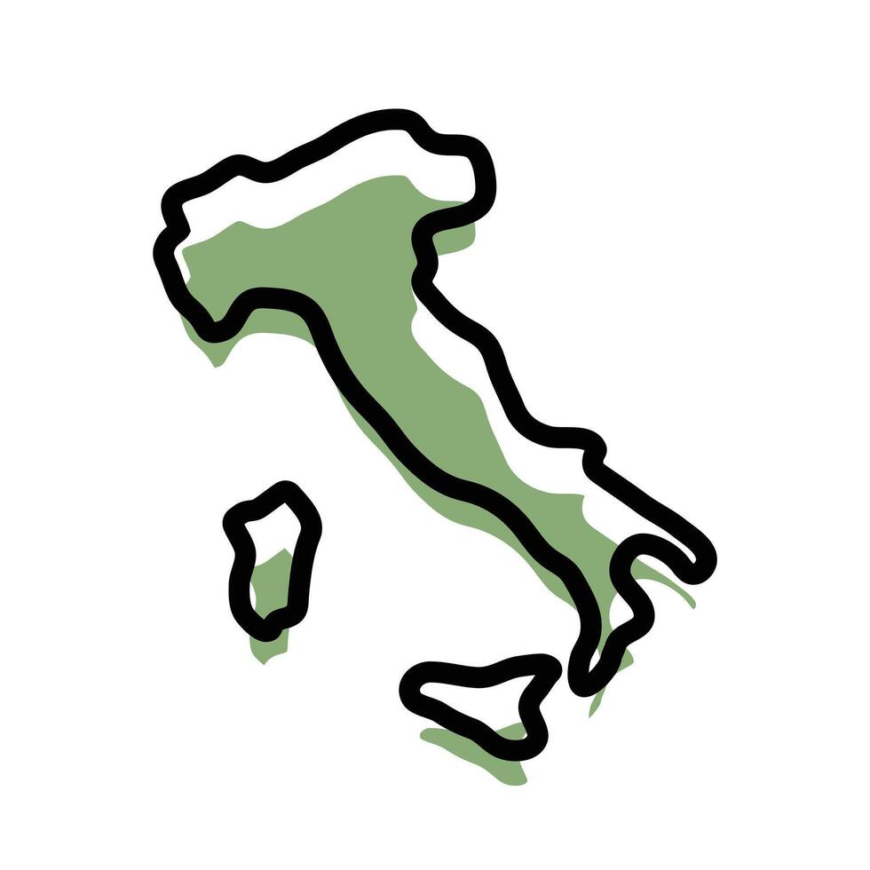 Italy green map icon. Italy outline map. Simple icon design. Eps illustration vector