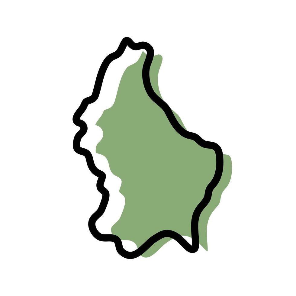 Luxemburg green map icon. Luxemburg outline map. Simple icon design. Eps illustration vector