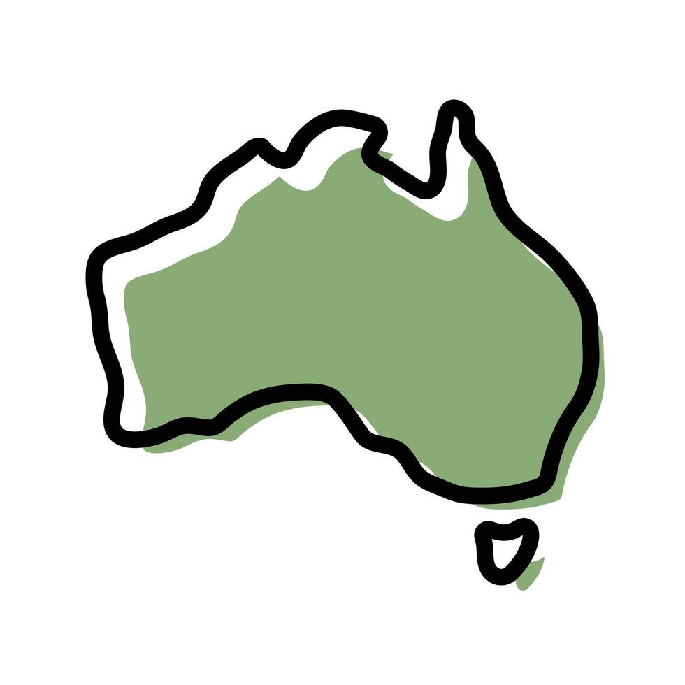 Australi green map icon. Australia outline map. Simple icon design. Eps illustration vector