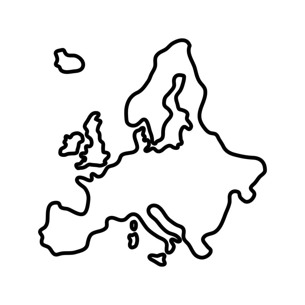 Europe map icon. Europe outline map. Simple icon design. Eps illustration. Includes Germany, Netherlands, Belgium, Luxembourg, Austria, Switzerland, France, Monaco, Liechtenstein. vector