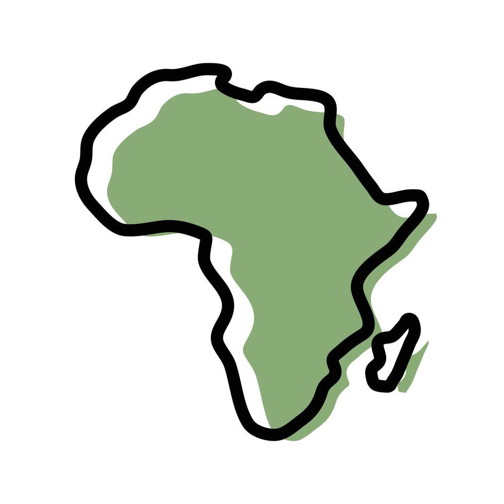 Africa green map icon. Africa outline map. Simple icon design. Eps illustration vector