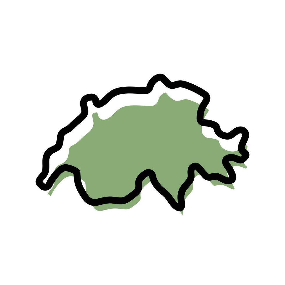 Switzerland green map icon. Switzerland outline map. Simple icon design. Eps illustration vector